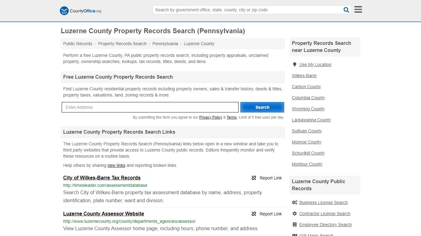 Luzerne County Property Records Search (Pennsylvania) - County Office